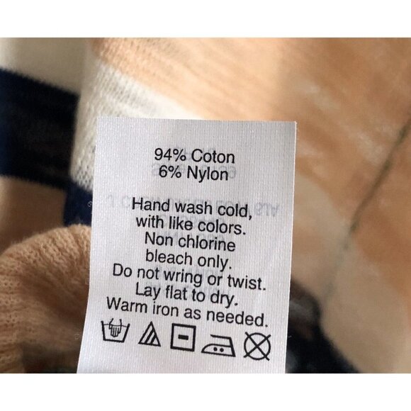 Madewell Burnout Stripe Lightweight Sweater Teal and Peach XS V Neck - Picture 6 of 7